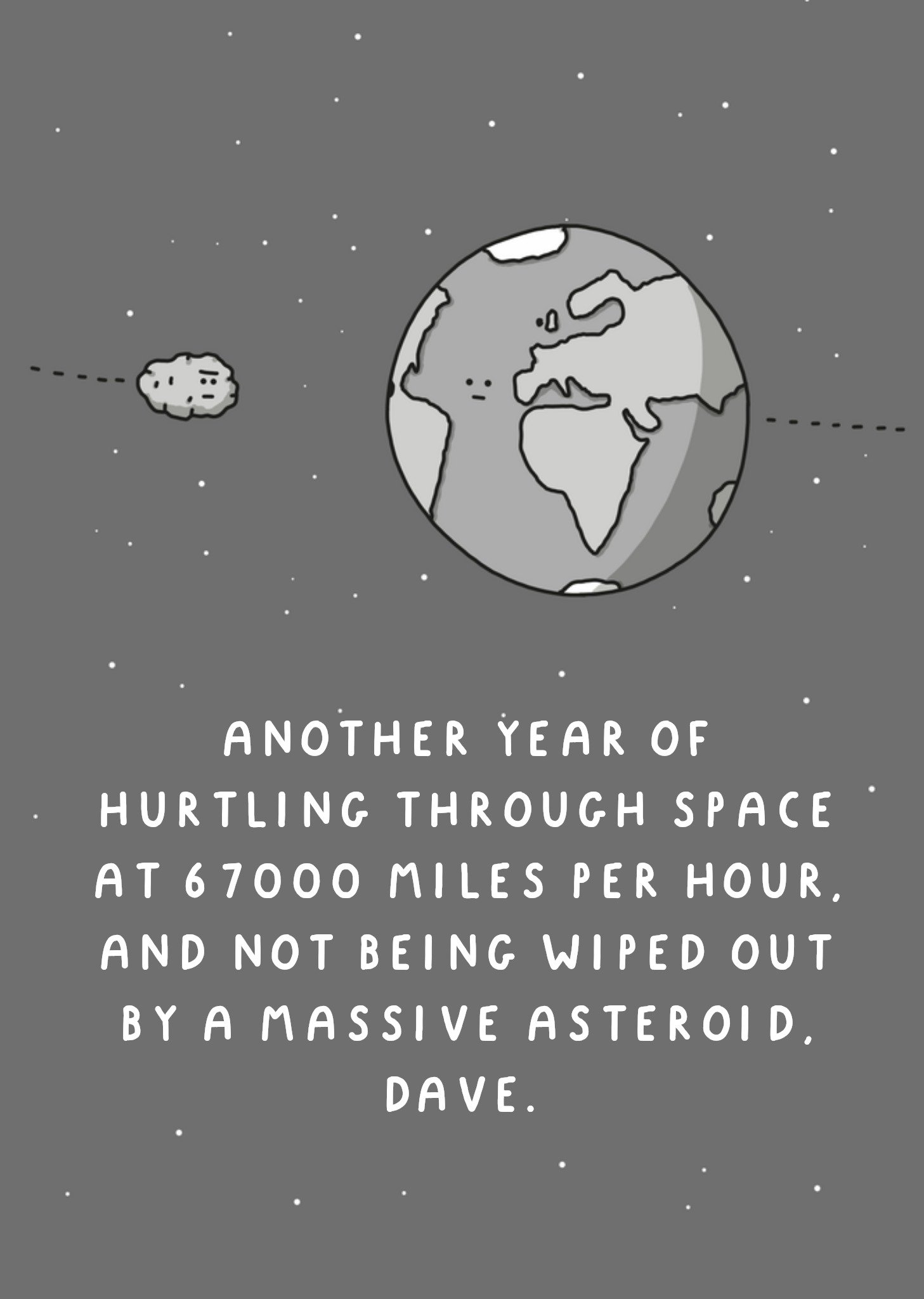 Moonpig Another Year Of Hurtling Through Space Birthday Card