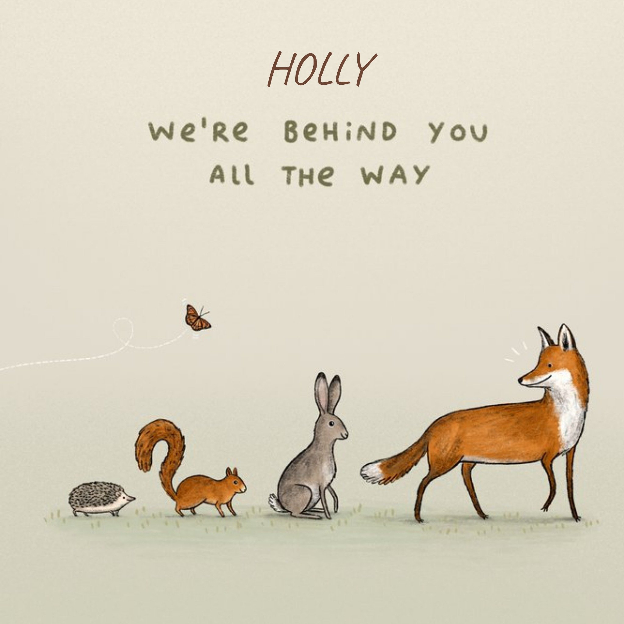 Moonpig Woodland Animals We're Behind You Supporting You Empathy Thinking Of You Card