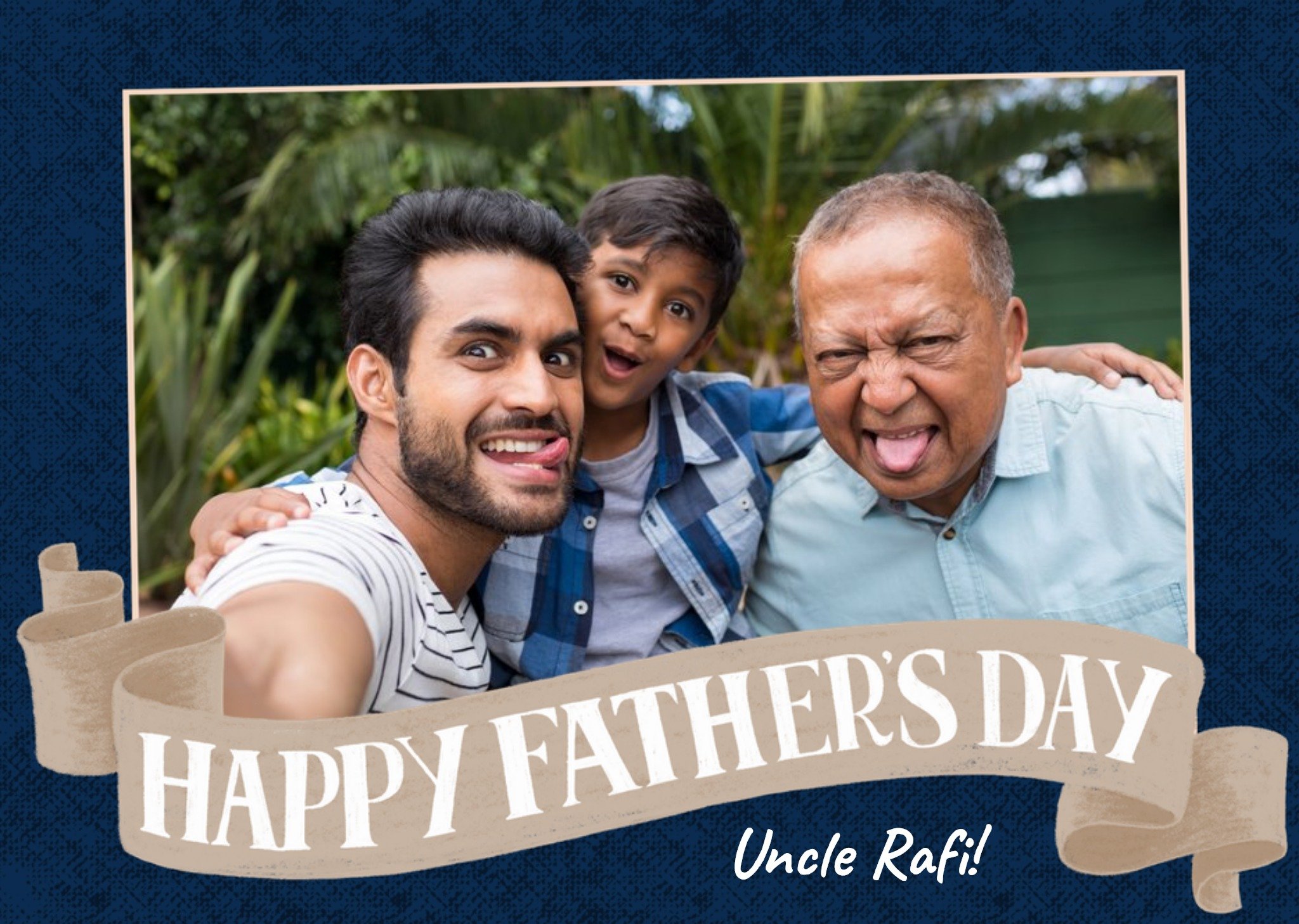 Moonpig Happy Father's Day Uncle Banner Photo Upload Card