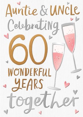 Auntie And Uncle 60 Wonderful Years Together Typographic Card