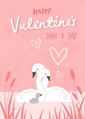 Millicent Venton Illustrated Swan's Valentine's Day Card