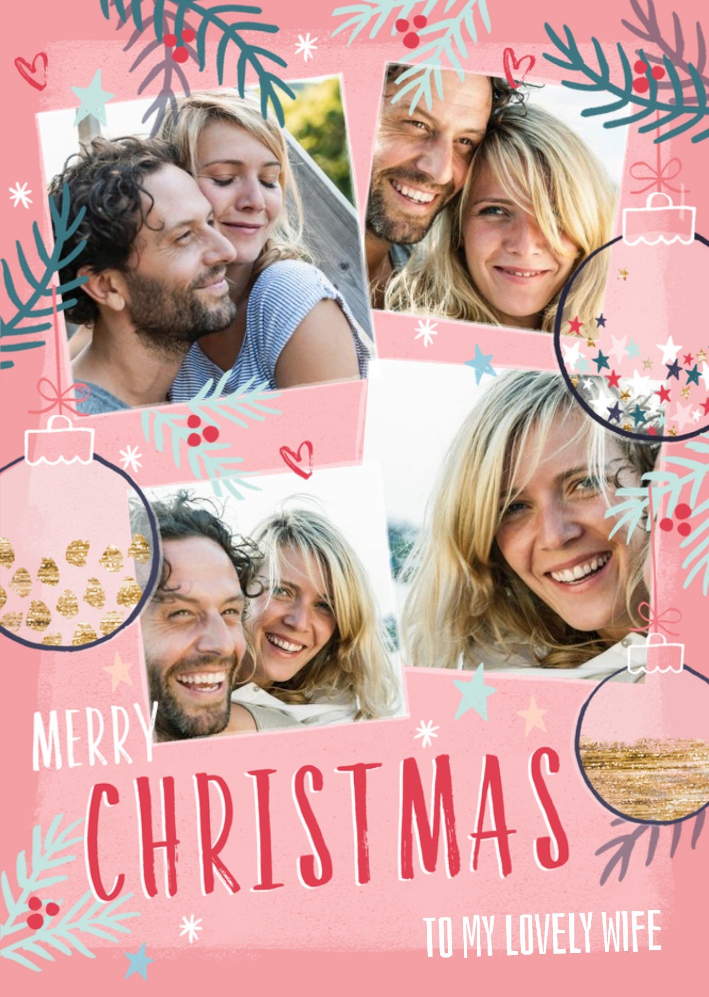 Moonpig Merry Christmas To My Lovely Wife Photo Upload Christmas Card