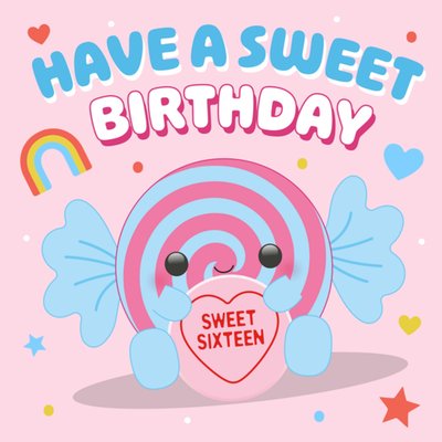 Swizzels Posh Paws Sixteen Birthday Card