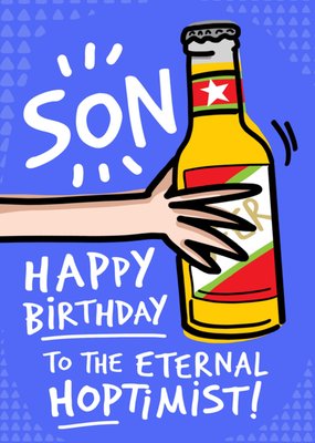 Son Happy Birthday To The Eternal Hoptimist Illustrated Card