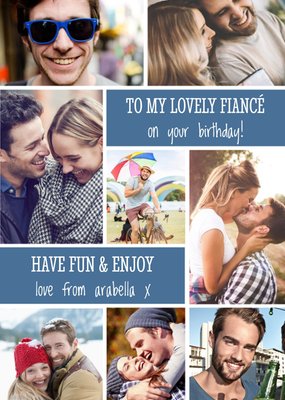 Lovely Fiancé Birthday Photo Upload Card