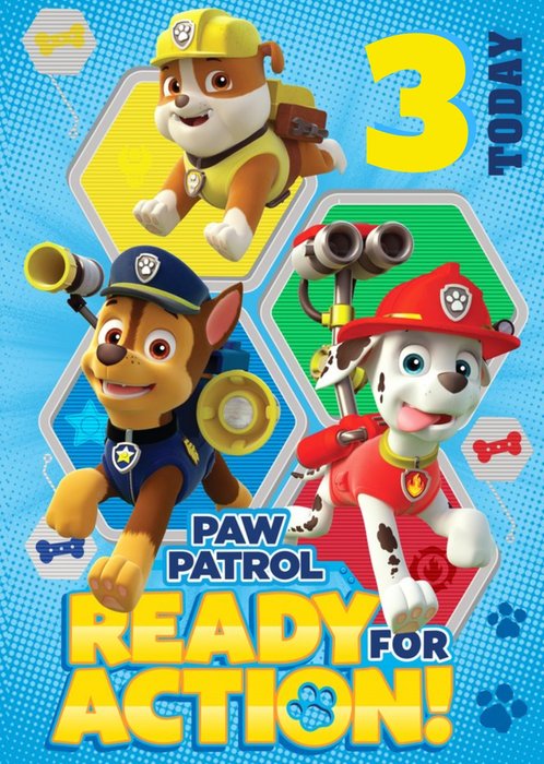 Paw Patrol 3rd Birthday Card