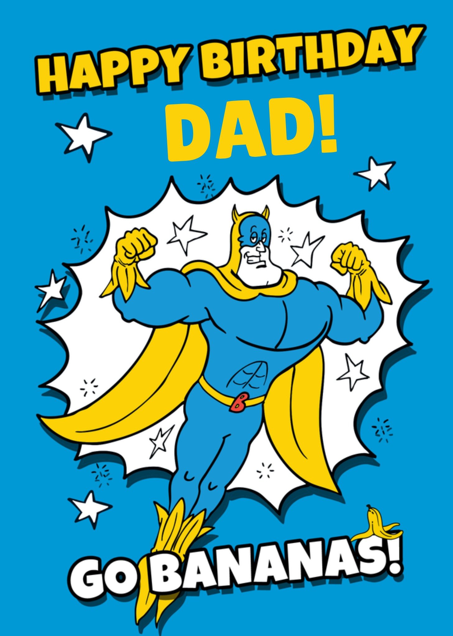 Moonpig Beano Cartoon Illustrated Bananaman Dad Birthday Card