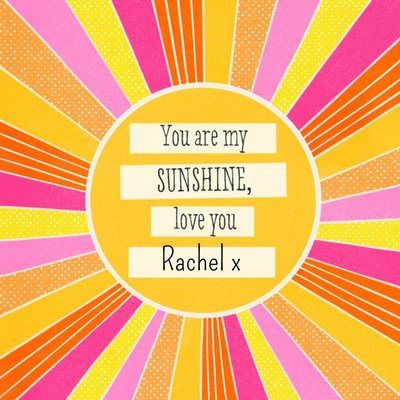 Colourful Pop Art Sunshine Burst Valentine's Day Card