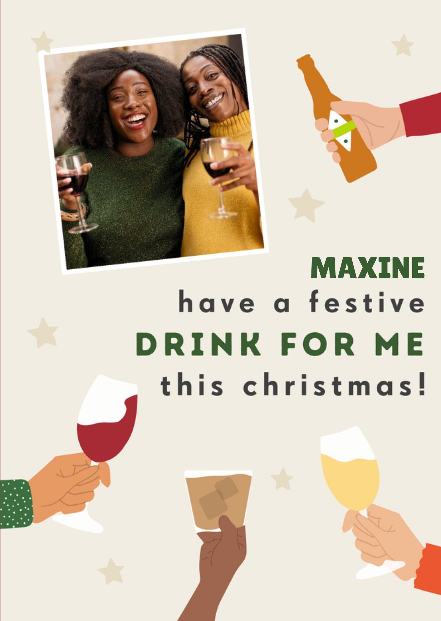 Moonpig Have A Festive Drink For Me This Christmas Photo Upload Card