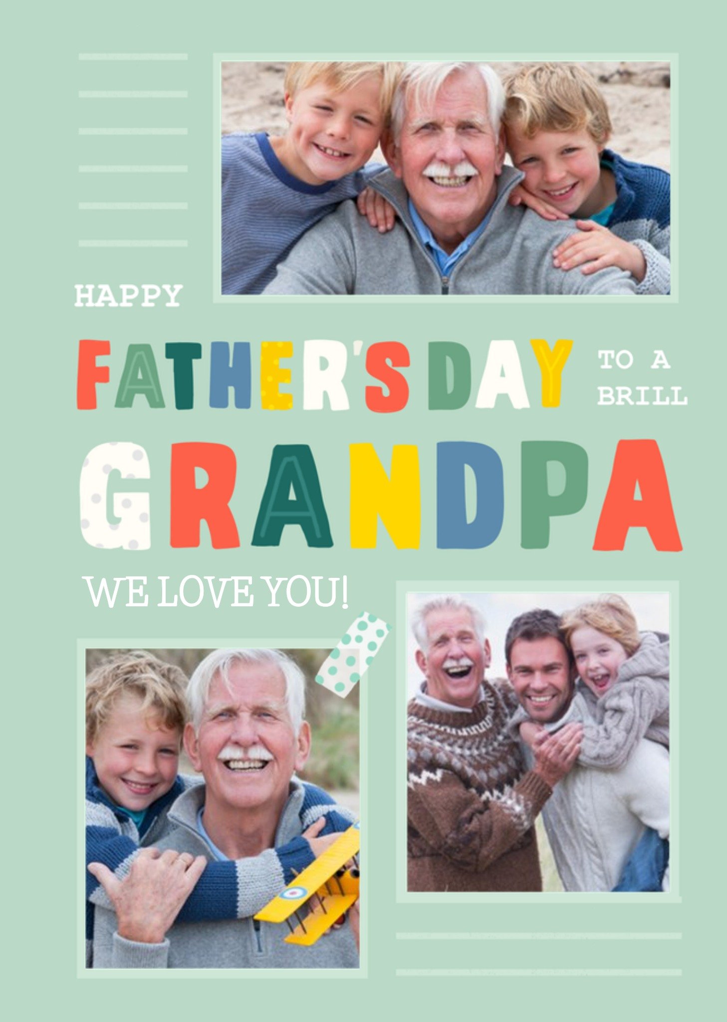 Moonpig Happy Father's Day To A Brill Grandpa Photo Upload Father's Day Card