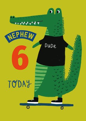 Nephew Cool Crocodile Birthday Card