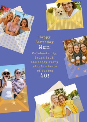 Celebrate Big Laugh Loud Photo Upload Mum 40th Birthday Card