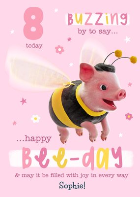 Buzzing By To Say Happy Bee-day Birthday Card