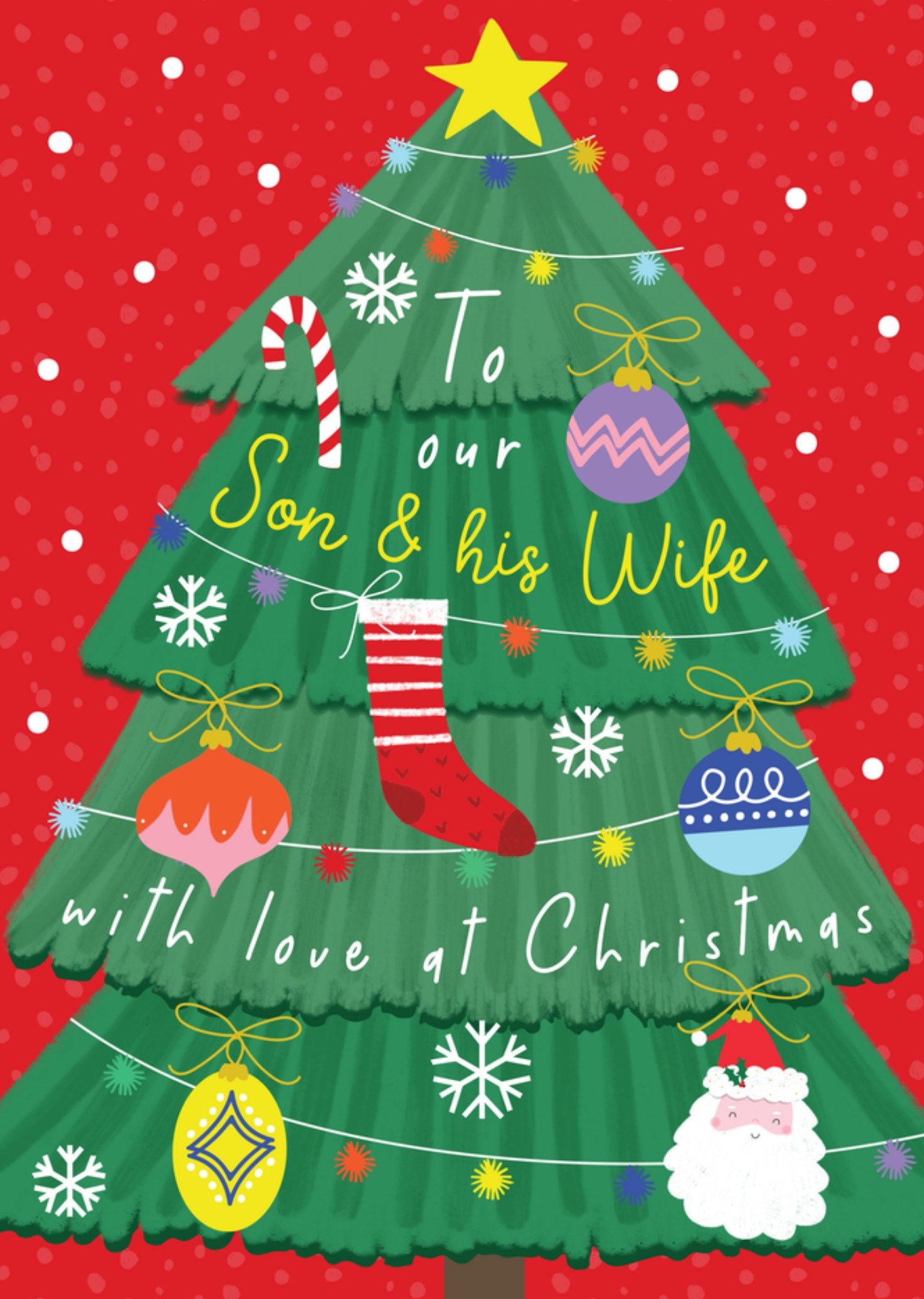 Moonpig To Our Son And His Wife With Love Illustrated Christmas Card