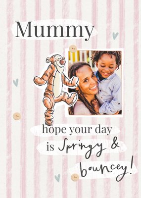 Winnie The Pooh Hope Your Day Is Springy And Bouncey Photo Upload Mother's Day Card