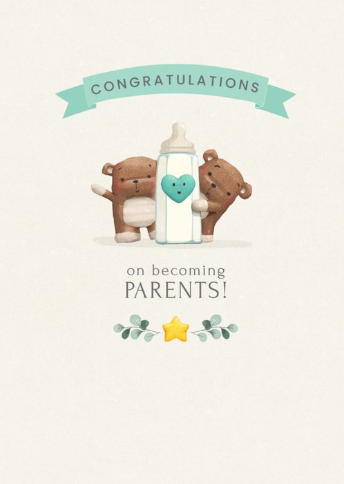 Uddle And Friends Cute Congratulations On Becoming Parents Card