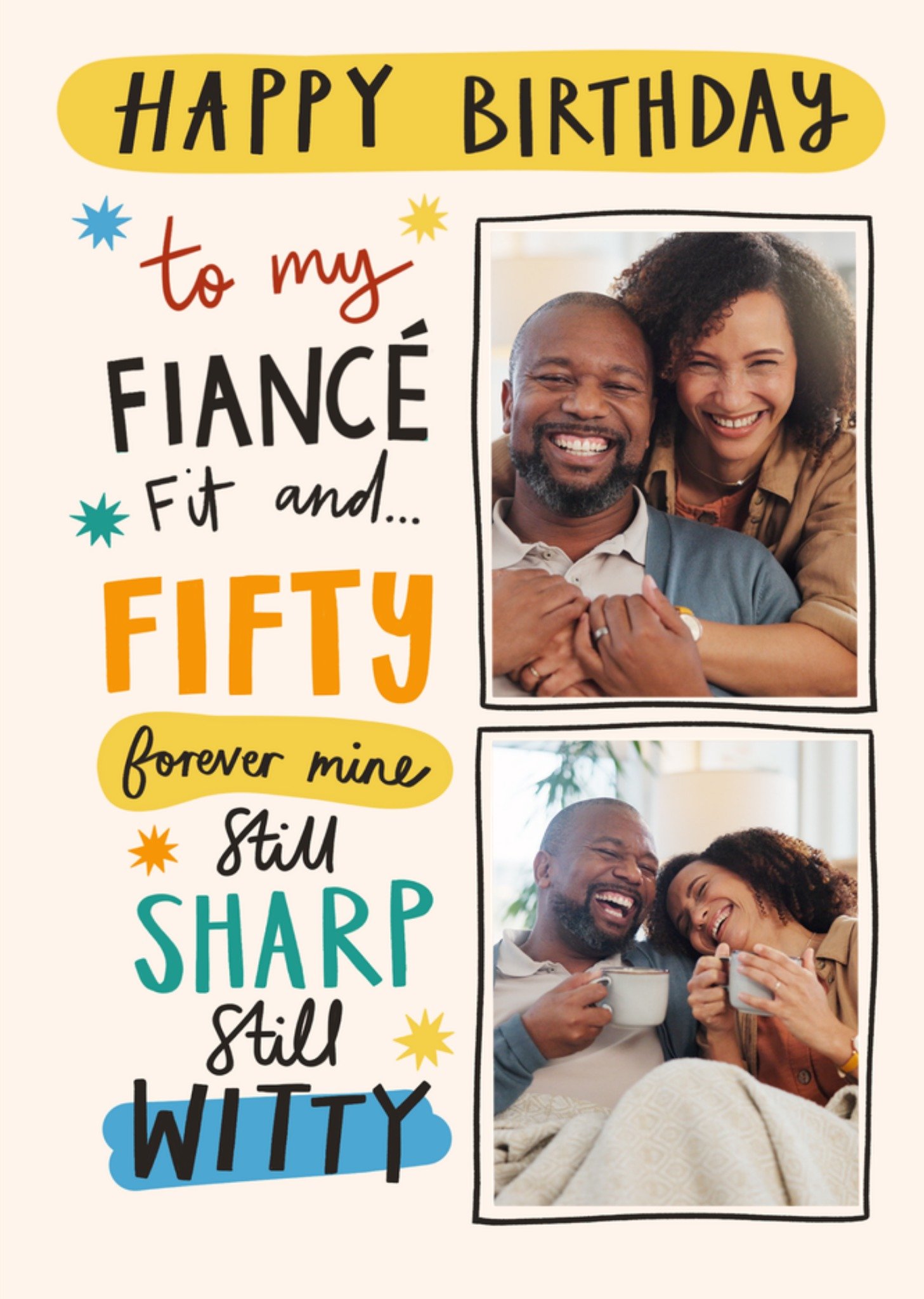 Moonpig FiancÃ£Â© Photo Upload 50th Birthday Card