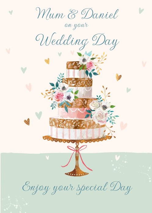 Mum And Husband Cake Wedding Card