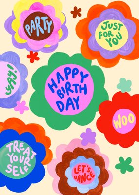 Eleanor Bowmer Bright Bold Illustrated Floral Birthday Card