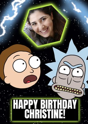 Rick And Morty Funny Faces Cartoon Photo Upload Birthday Card From Adult Swim