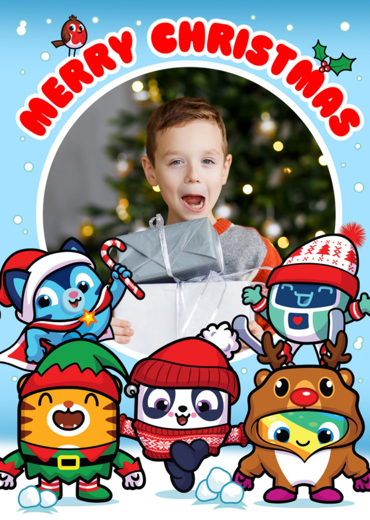 Moonpig Pinata Smashlings Merry Christmas Animated Characters Photo Upload Christmas Card