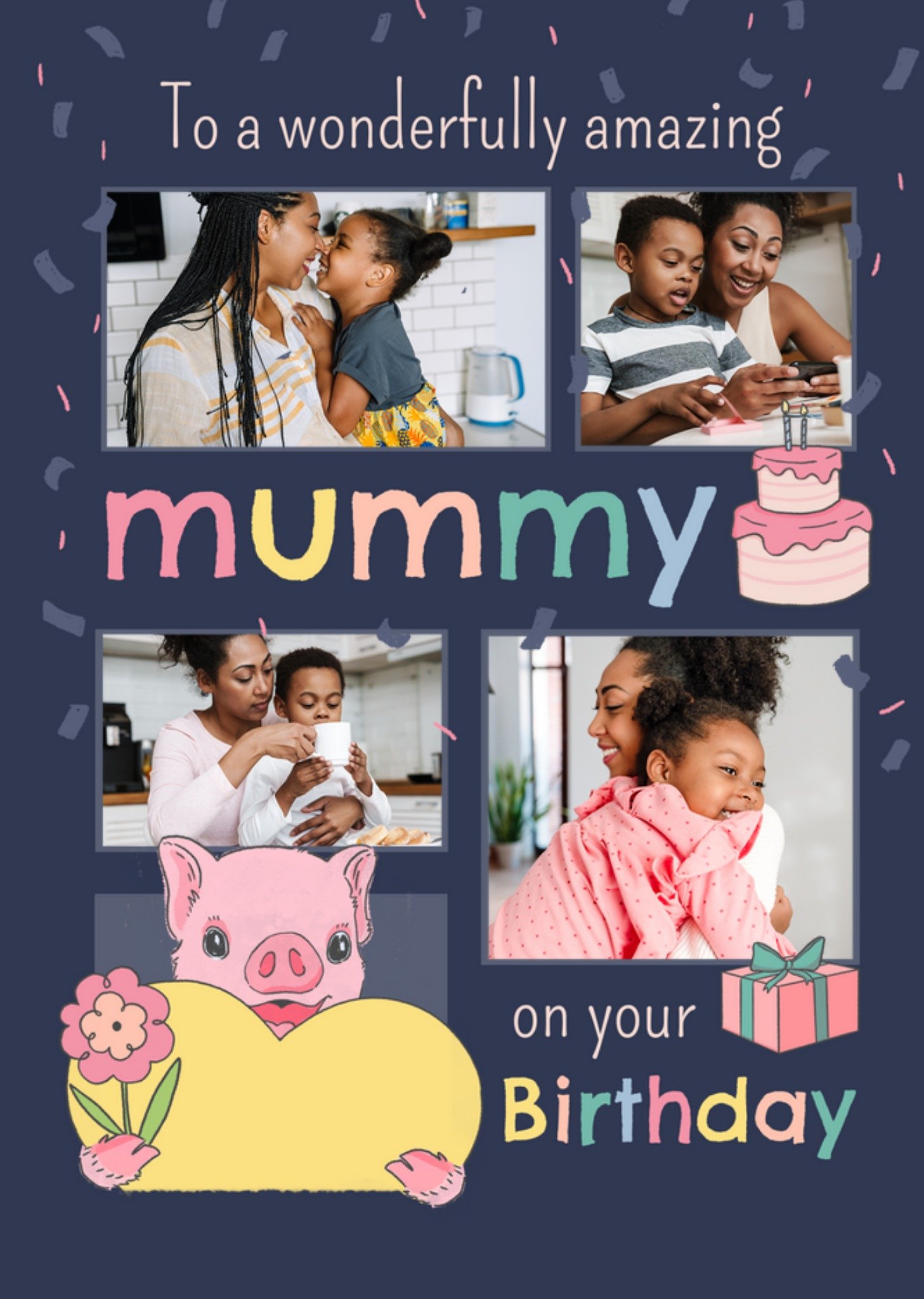 Moonpig Exclusive To A Wonderfully Amazing Mummy Photo Upload Birthday Card, Large