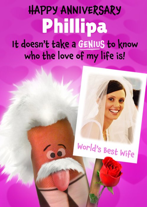 It Doesn't Take A Genius Personalised Photo Upload Anniversary Card For Wife