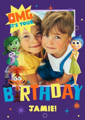 Inside Out Photo Upload OMG It's Your Birthday Card