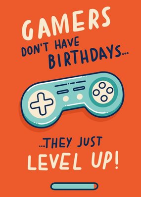 UKG Illustration Friend Brother Sister Gaming Orange Birthday Card