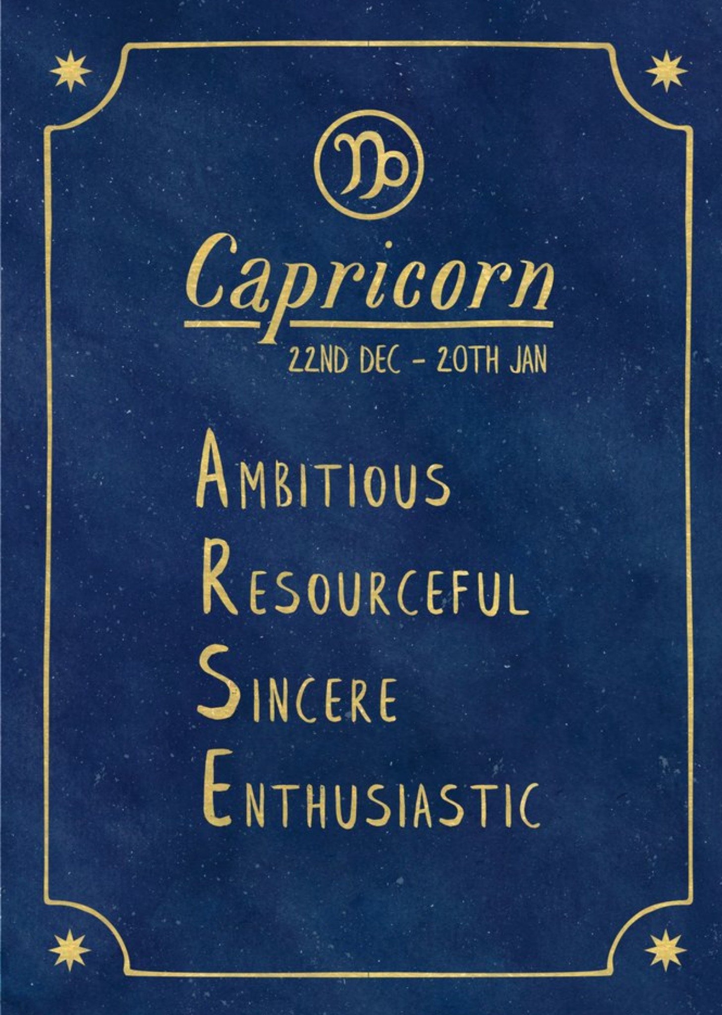 Moonpig Funny Rude Horoscope Birthday Card - Capricorn