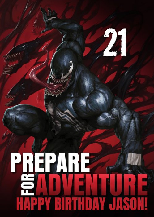 Marvel Venom Prepare For Adventure Birthday Card