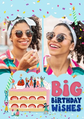 Big Birthday Wishes Photo Upload Card