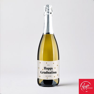 Virgin Wines Happy Graduation Dots Personalised Prosecco 75cl