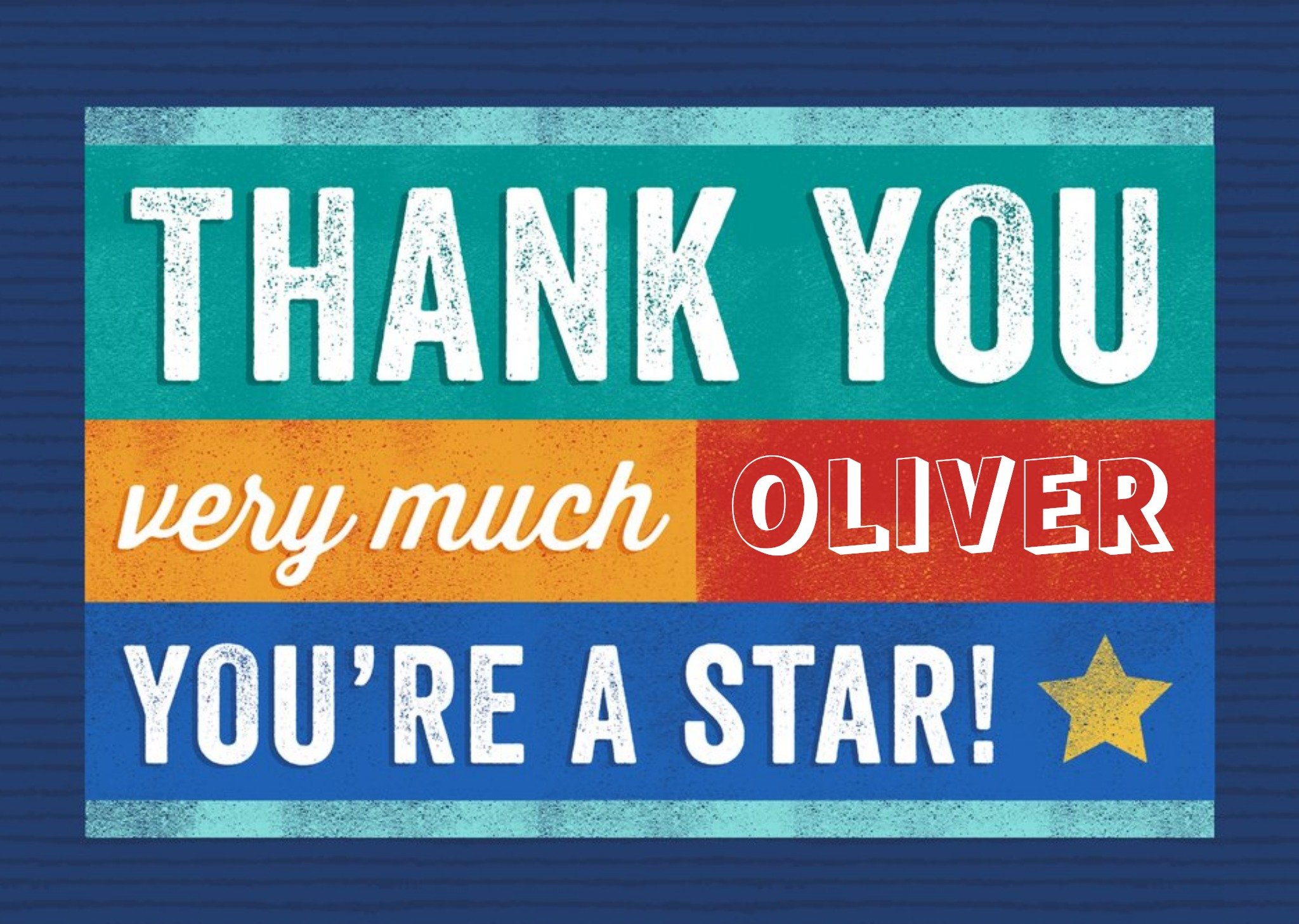 Moonpig Typographic Thank You Very Much You're A Star Card