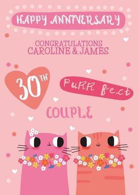 30 Year Anniversary Photo Upload Cats Card