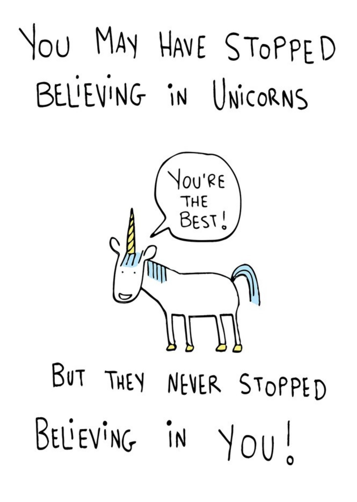 Moonpig Illustration Of A Unicorn You Are The Best Card
