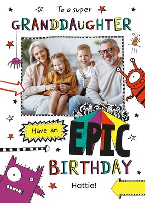 Tom Gates Super Granddaughter Photo Upload Activity Birthday Card