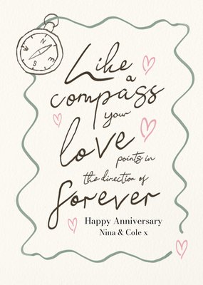 Like A Compass Your Love Points In The Direction Of Forever Anniversary Card