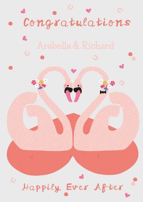 Congratulations Happily Ever After Two Swans Wedding Card