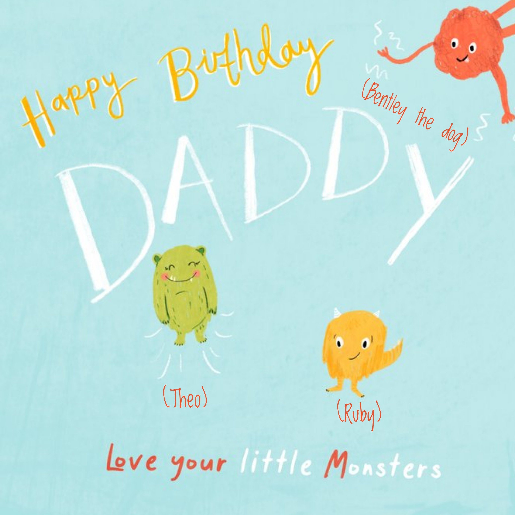 Moonpig Katie Hickey Illustrations Funny Monsters Kids Dad Birthday Card