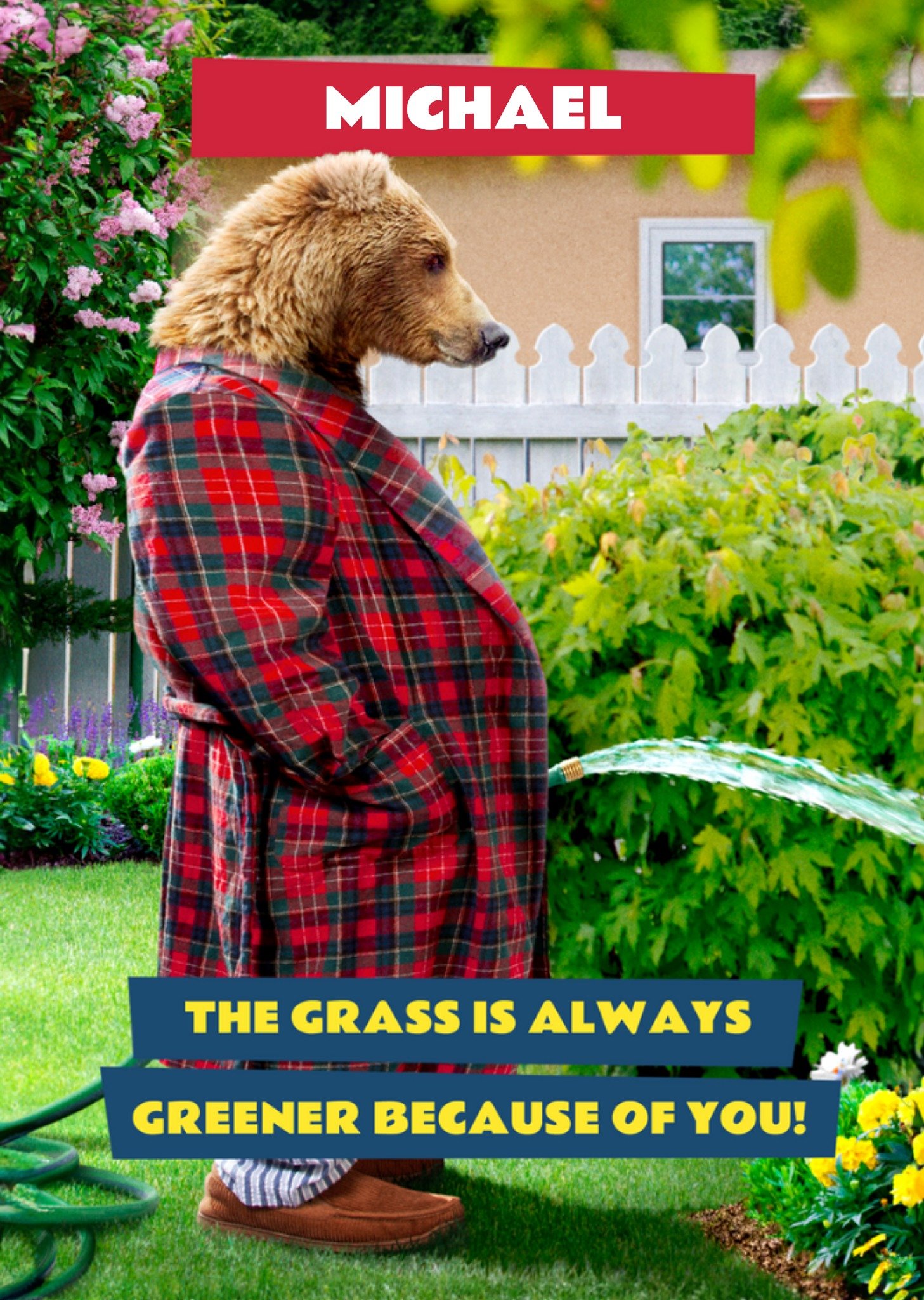 Moonpig The Grass Is Always Greener Because Of You Card, Large