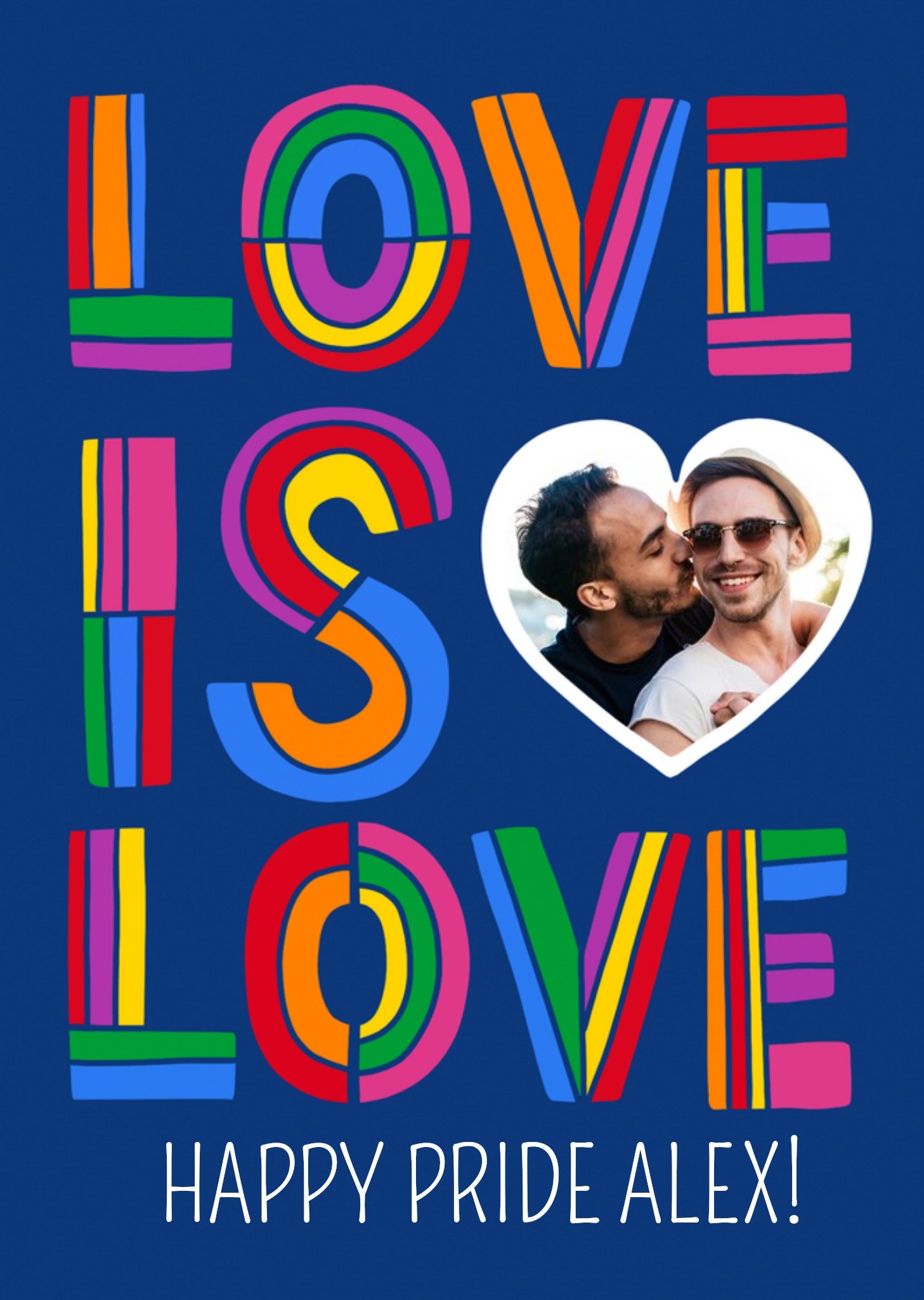 Moonpig Love Is Love Happy Pride Photo Upload Card