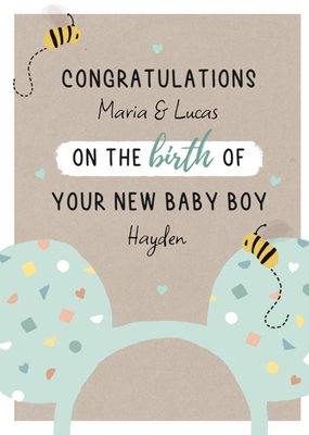 Disney Mickey Mouse New Baby Boy Card