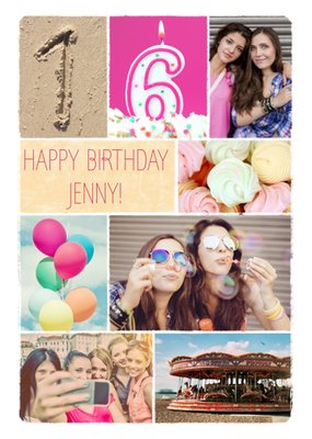 16th Photo Birthday Card