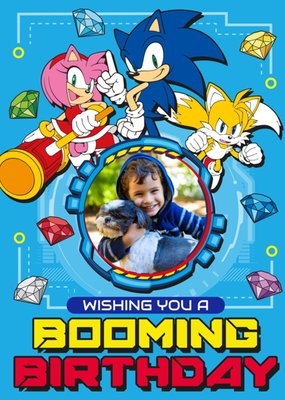 Sonic The Hedgehog Wishing You A Booming Birthday Illustrated Photo Upload Card