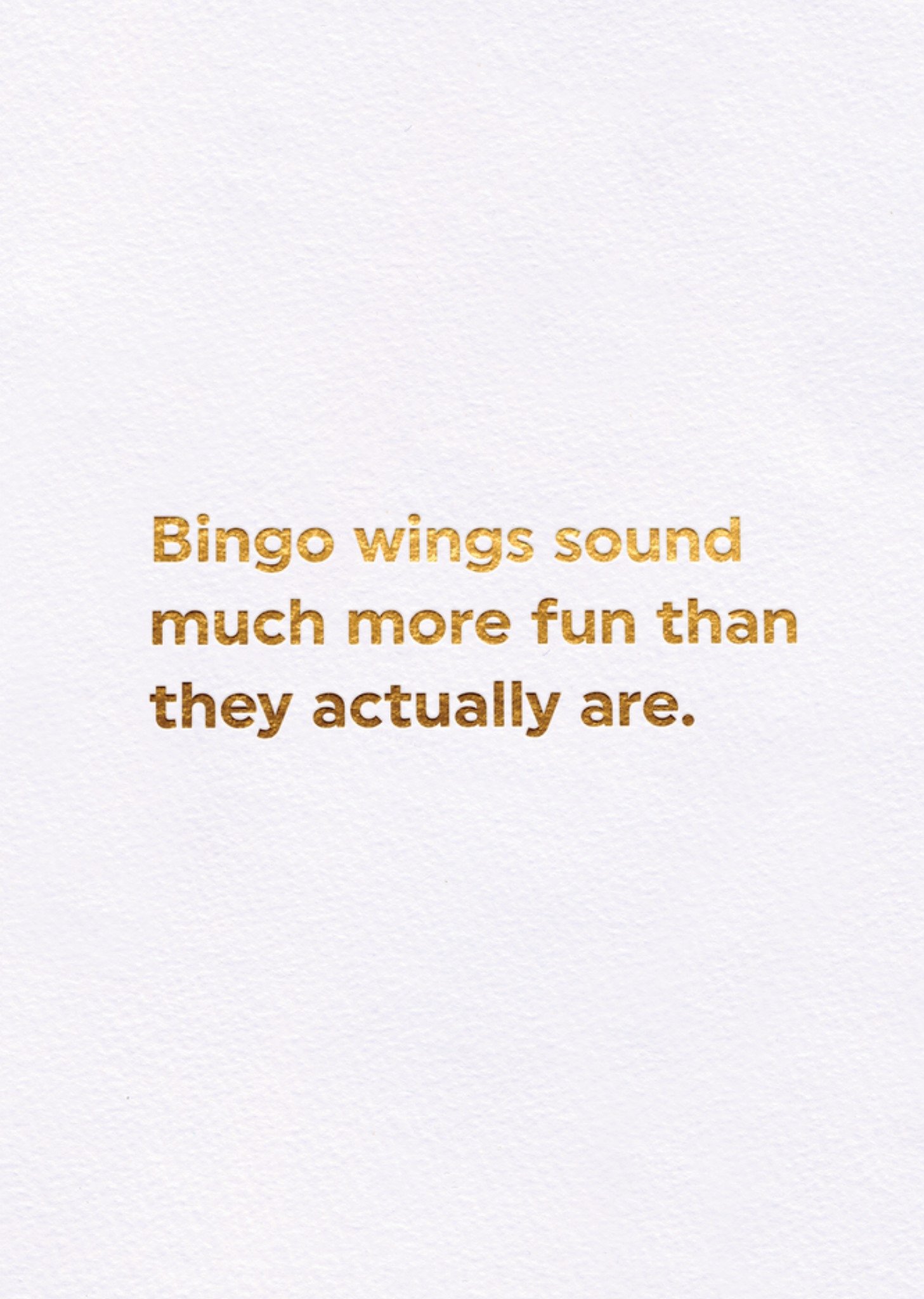 Brainbox Candy Bingo Wings Sound Much More Fun Than They Actually Are Card, Large