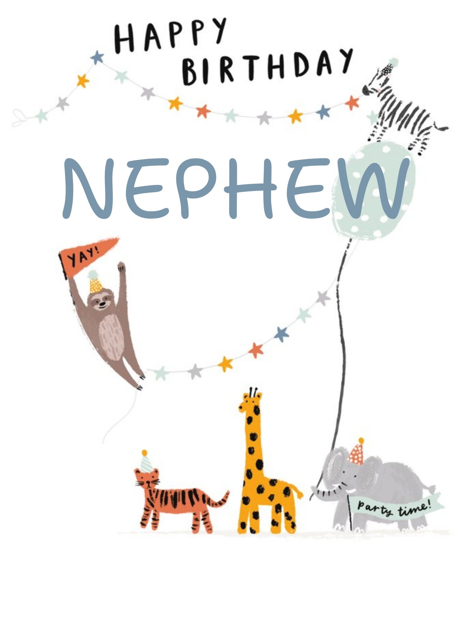 Moonpig Fun Zoo Animal Illustrated Nephew Birthday Card From Paperlink