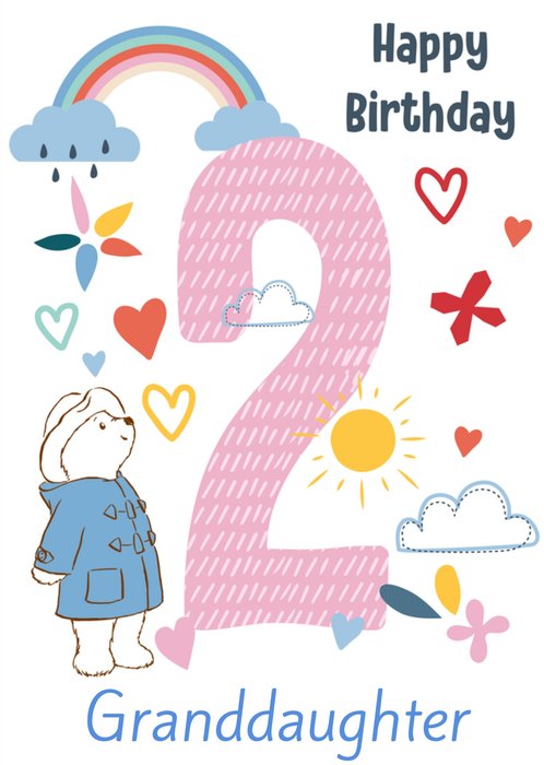 Paddington Bear Granddaughter 2nd Birthday Card