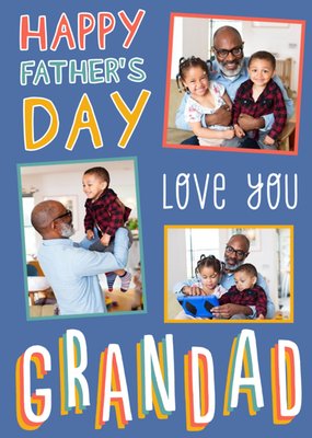 Big Bold Type Typographic Brilliant Photo UploadFather's Day Card