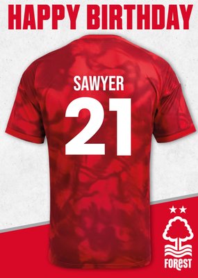 Nottingham Forest FC Football Shirt Birthday Card